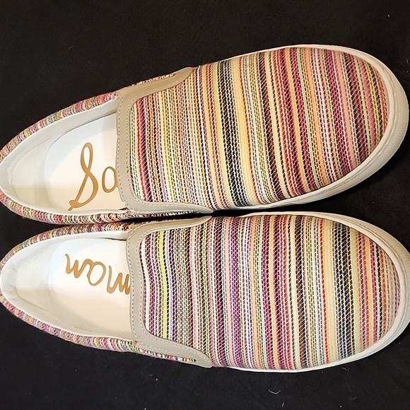 Sam Edelman “Peony” Multi Color Slip On Sneakers Size 9 Fabric Casual Shoes - Picture 1 of 9